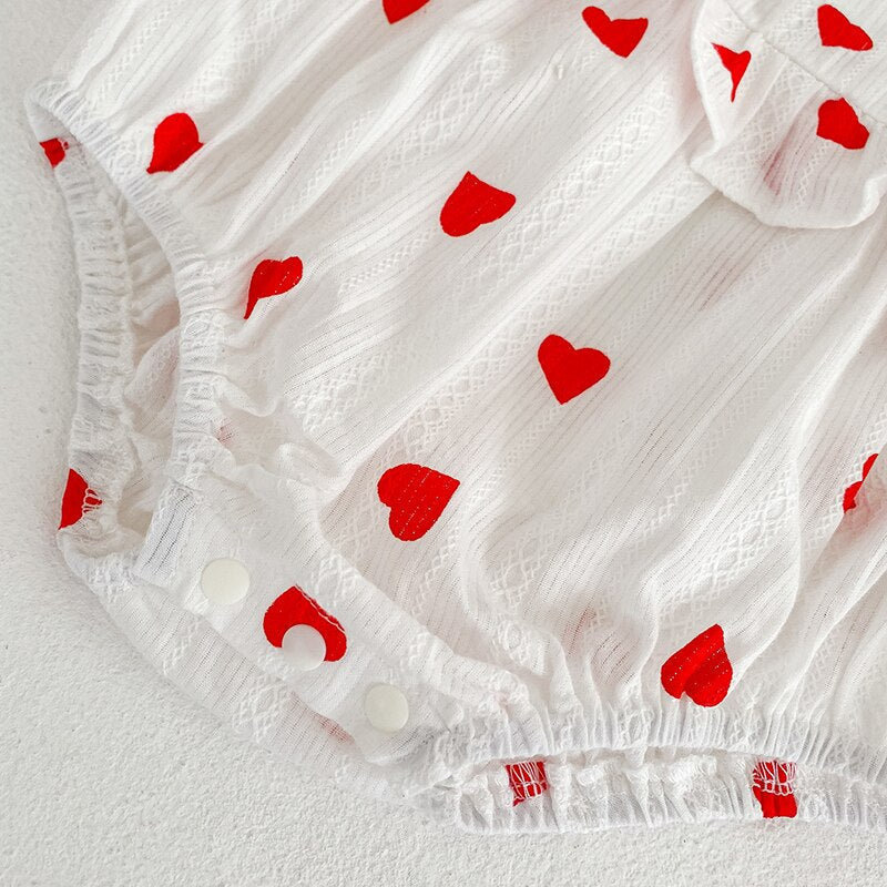Vestido Infantil Corações  + Faixa