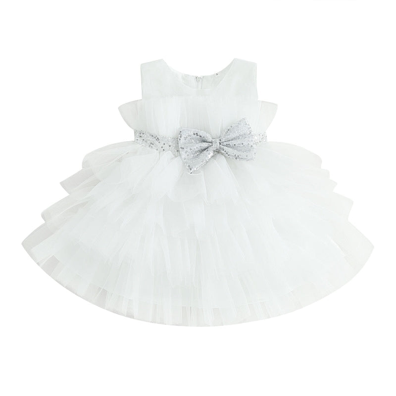 Vestido Infantil De Festa Laçinho e Tule