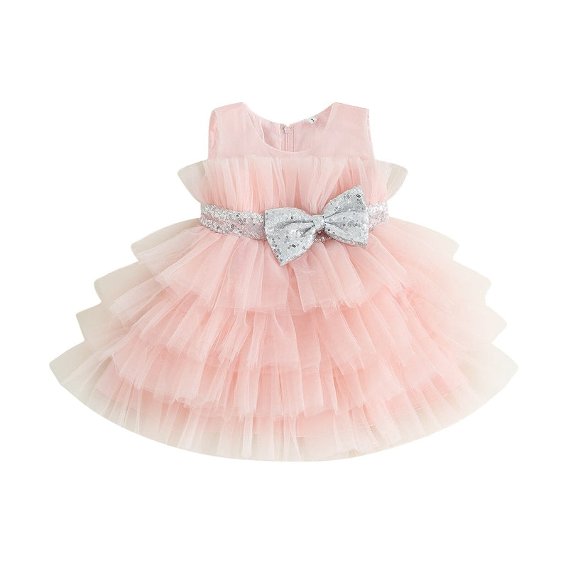 Vestido Infantil De Festa Laçinho e Tule