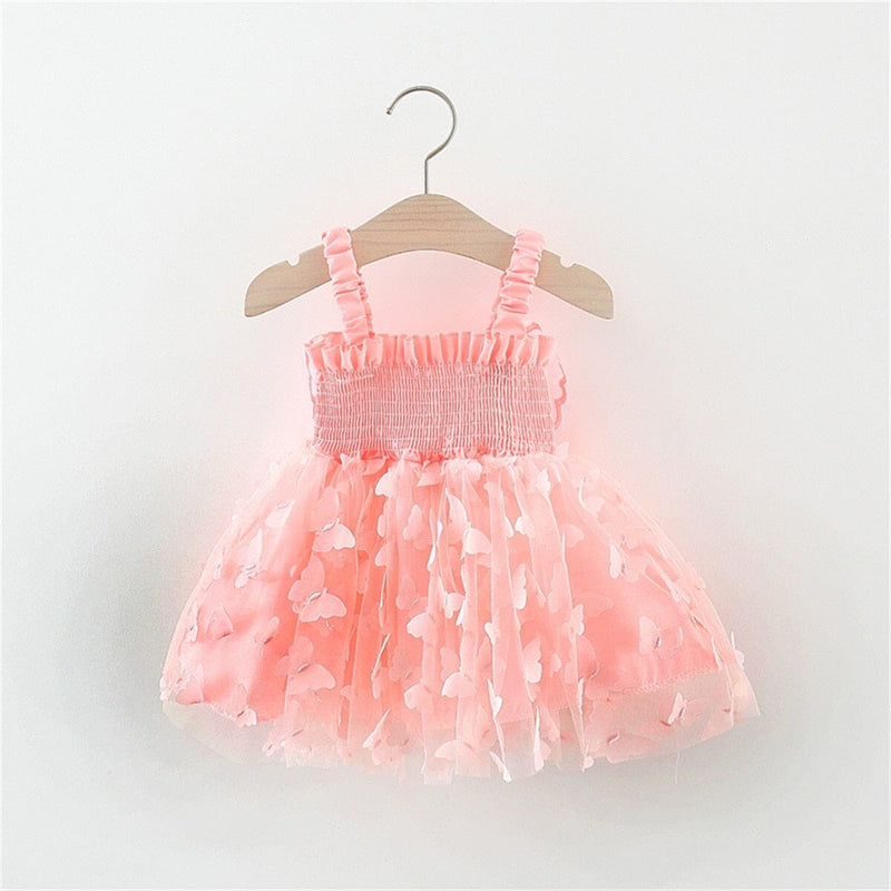 Vestido Infantil Feminino Tule Asa Borboletinhas