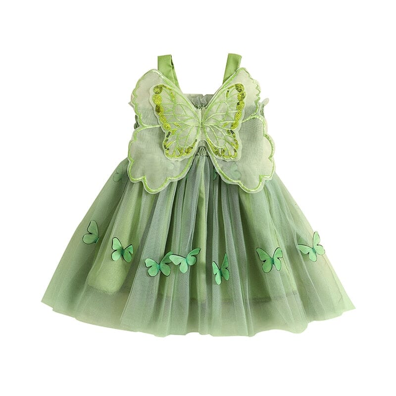 Vestido Infantil Feminino Verde Borboletinhas