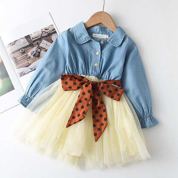 Vestido Infantil Laço Poá