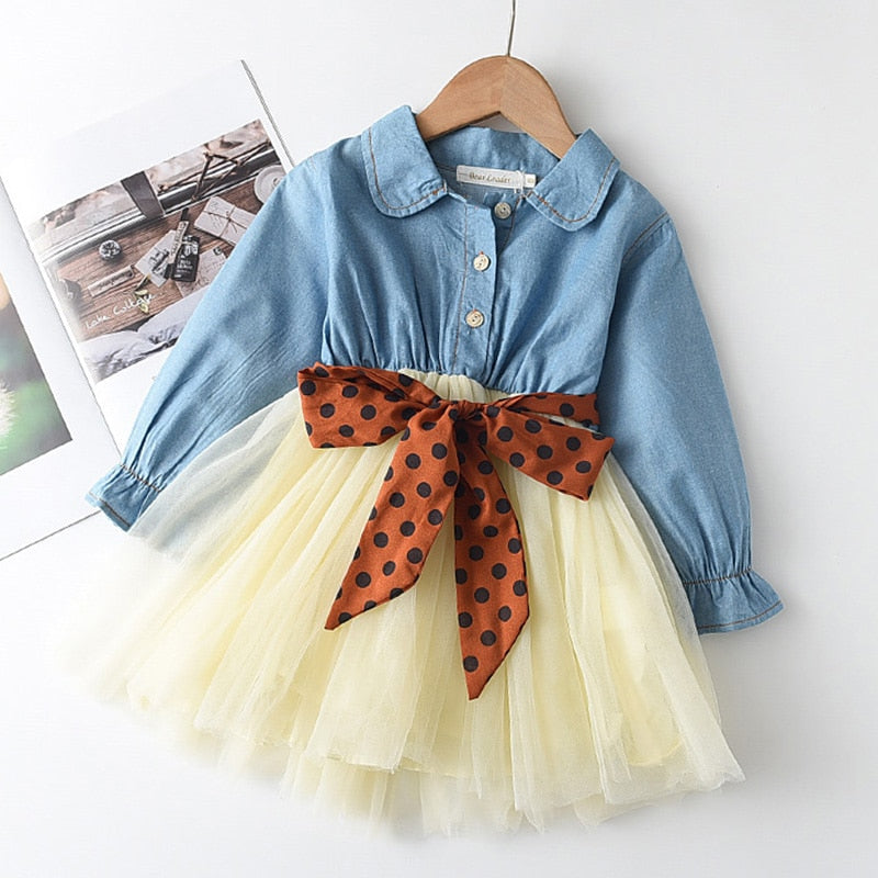 Vestido Infantil Laço Poá