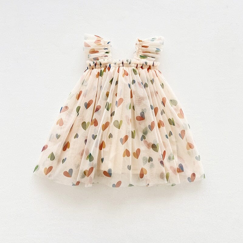 Vestido Infantil Tule Coraçõeszinhos