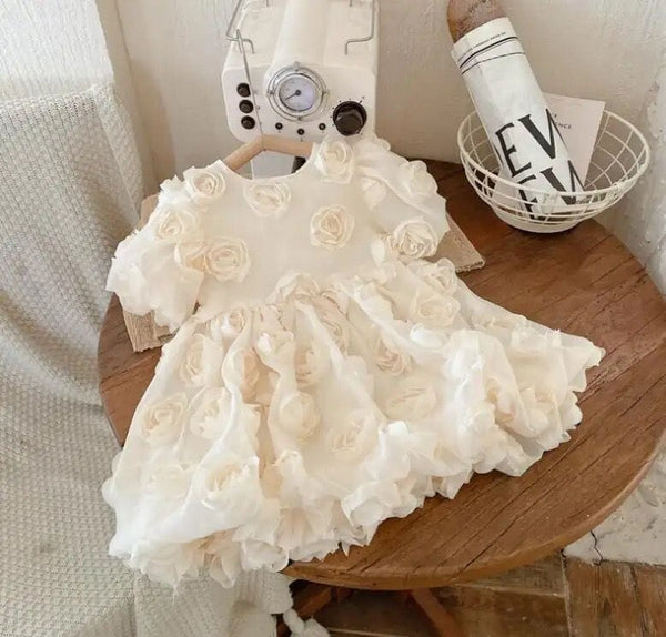 Vestido Infantil Vintage Rosas