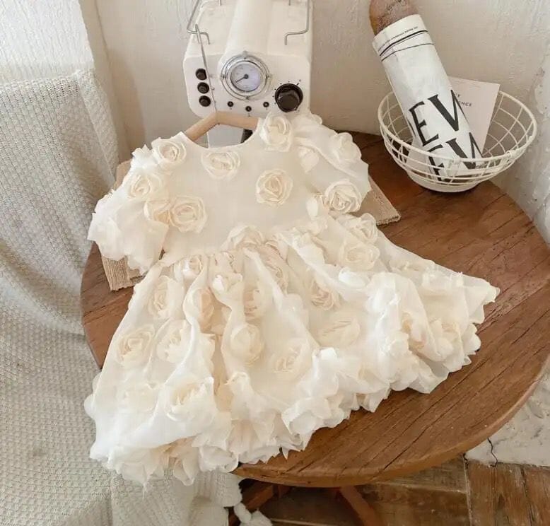 Vestido Infantil Vintage Rosas