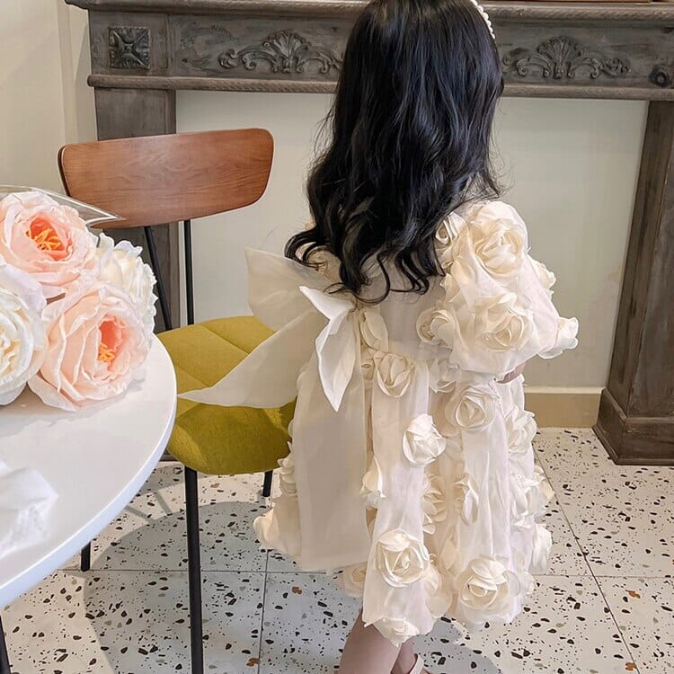 Vestido Infantil Vintage Rosas