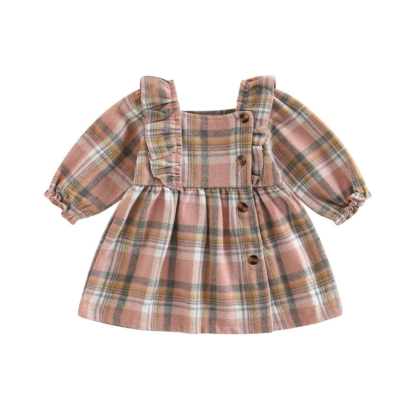 Vestido Infantil Xadrez + Botões